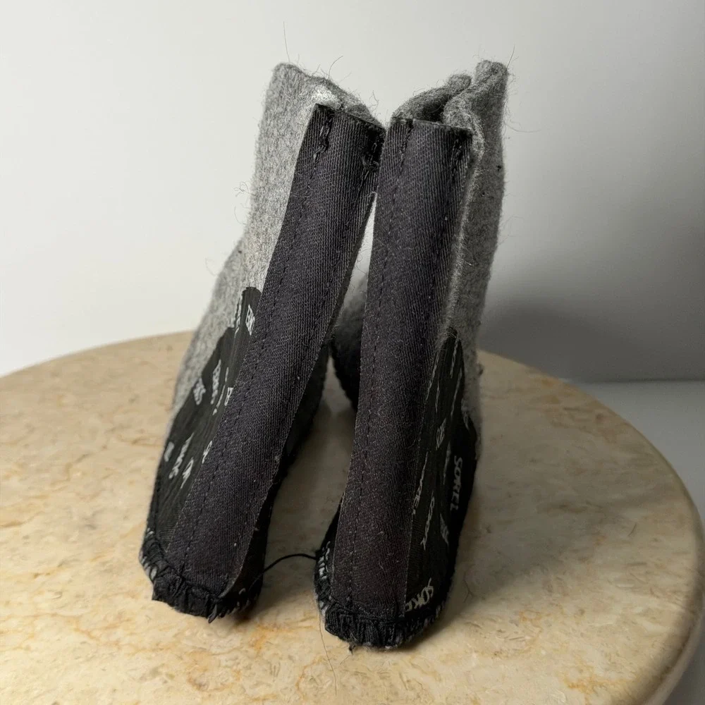 Vintage Sorel Boot Liners Kids Size 12 Gray Felt Insulated Canada Kaufman